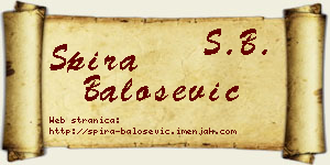 Spira Balošević vizit kartica